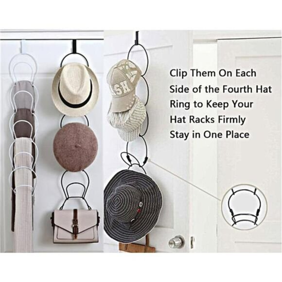 LINFIDITE 10 Pack Hat Rack Over Door Cap Organizer Wall Closet Hanger Set - Picture 3 of 7